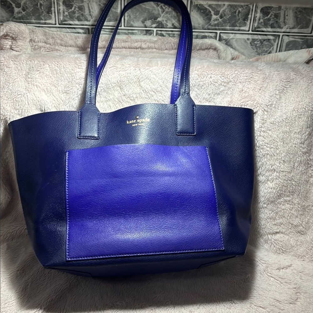 Kate Spade reversible purple pebble leather tote